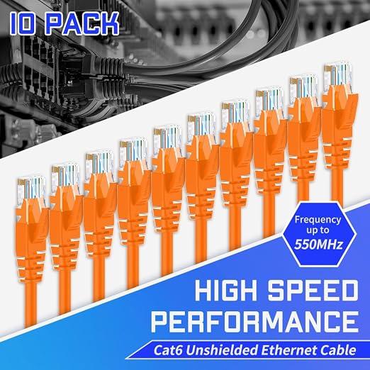 Cat6 Ethernet Cable 1 Feet 10 Pack Network RJ45 Cat6 Internet Patch Cable - Image 2