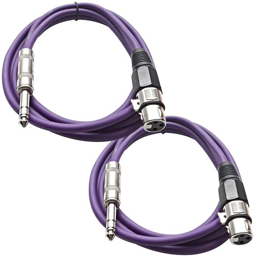 Seismic Audio - SATRXL-F6-2 Pack of 6 Foot 1/4 Inch TRS to XLR Female Patch by SeismicAudio