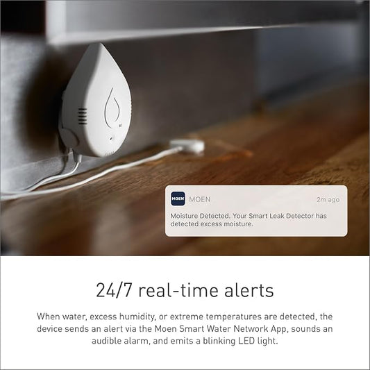 Moen White Flo Smart Water Leak Detector, Water Sensor Alarm - Image 2