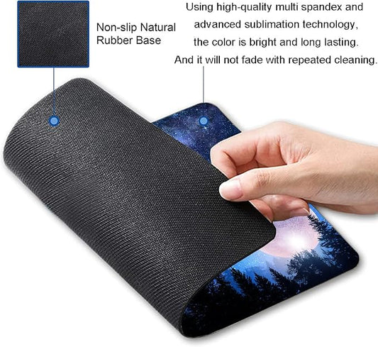 Mouse Pad, Forest Moon Mouse Pad, Washable Square Cloth Mousepad - Image 2