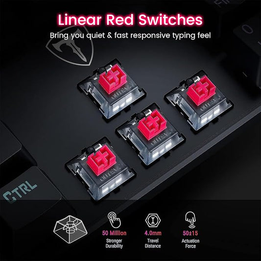 RisoPhy Mechanical Gaming Keyboard, RGB 104 Keys Ultra-Slim LED Backlit USB - Image 2