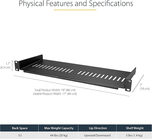 StarTech.com 1U Server Rack Shelf - Image 2