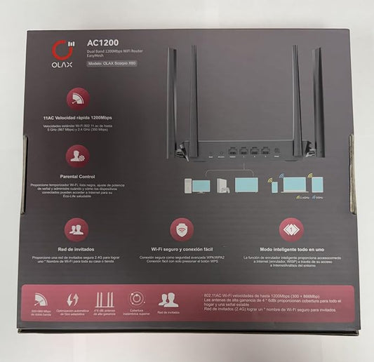 OLAX Scorpio X60 AC1200 Dual Band WiFi Router, 1200Mbps Wireless Mesh Router - Image 2