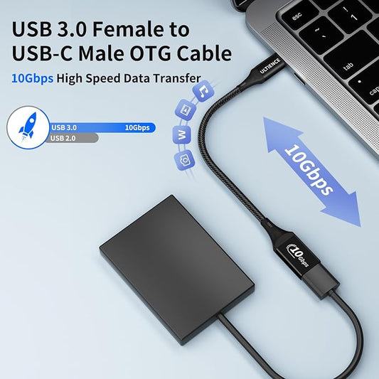 USB C to USB Adapter 2 Pack: 10Gbps USB Female to USB-C Male OTG Cable - Image 2