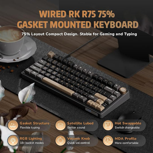 RK ROYAL KLUDGE R75 Wired Gaming Keyboard - Image 2