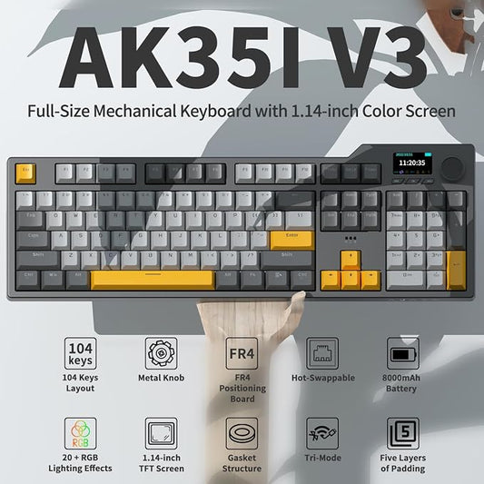 DAIDAI×AJAZZ AK35I V3 Full Size Hot Swap Mechanical Gaming Keyboard - Image 2
