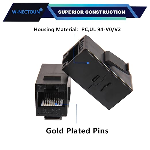 CAT6 RJ45 Keystone Couplers 25-Pack, Cat 6 Keystone Jacks, Ethernet Keystone - Image 2