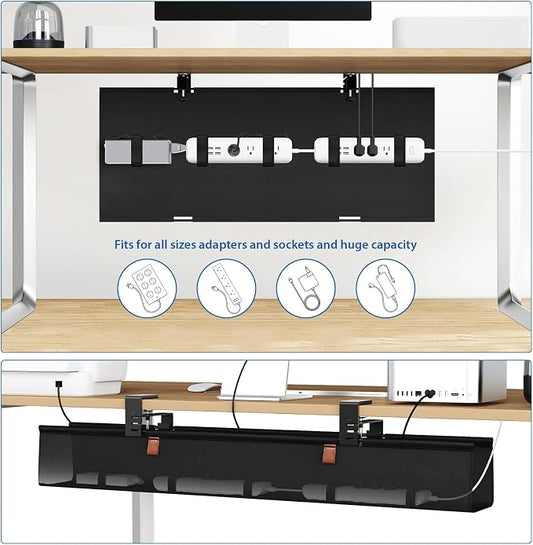 Zilink No Dril Under Desk Cable Management Tray 30" Standing Desk Cable - Image 2