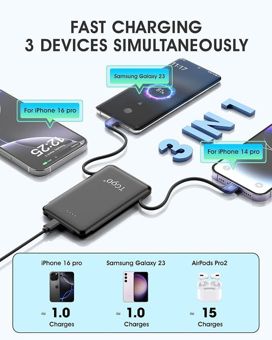 TG90° Portable Charger Power Bank, 5000mAh Small Battery Pack - Image 2