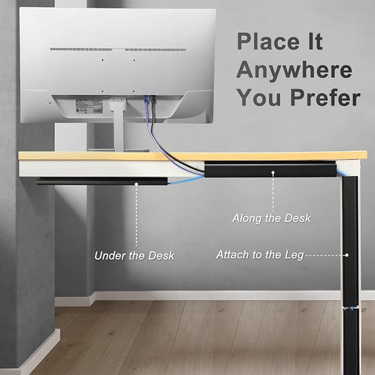 ZhiYo Cable Management Under Desk J Channel, 63in Cable Raceway, Self-Adhesive - Image 2