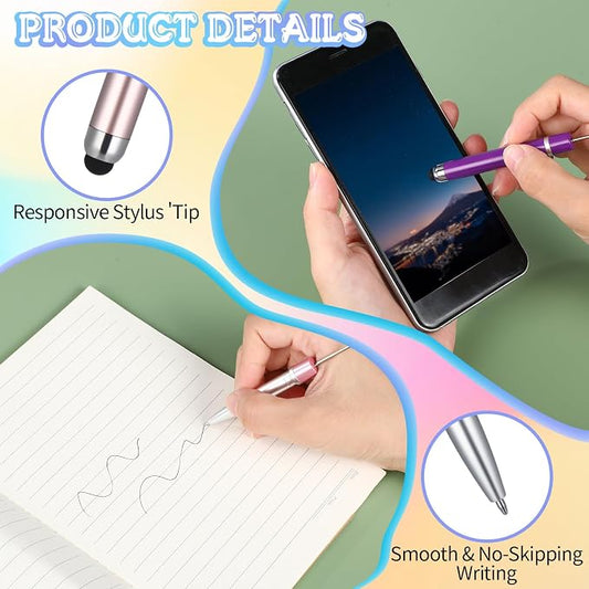 Qilery 30 Pcs Beaded Pens with Stylus Tips Plastic Beaded DIY Stylus 2-in-1 - Image 2