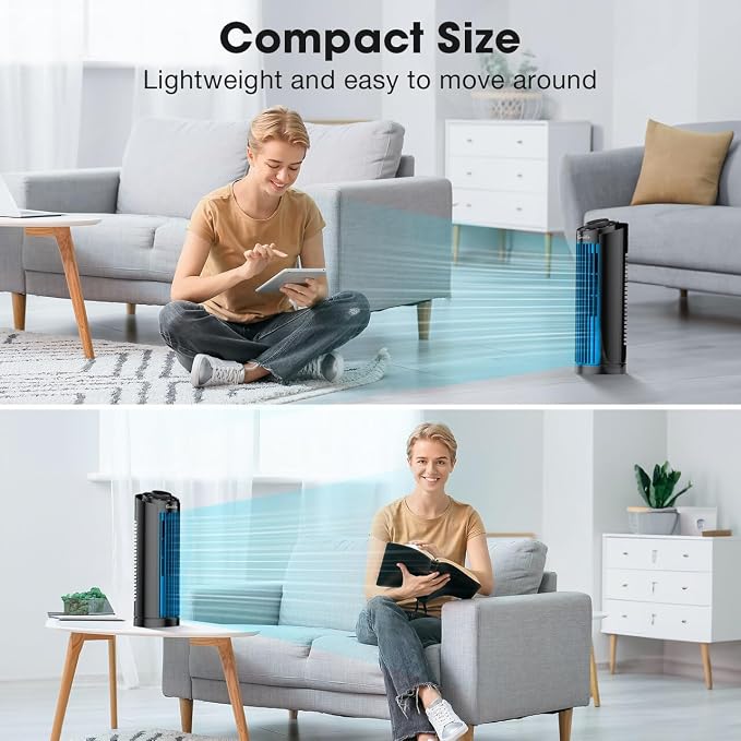Grelife Tower Fan with Remote Control, Fast Cooling Desktop Fan, 90° Oscillation - Image 8