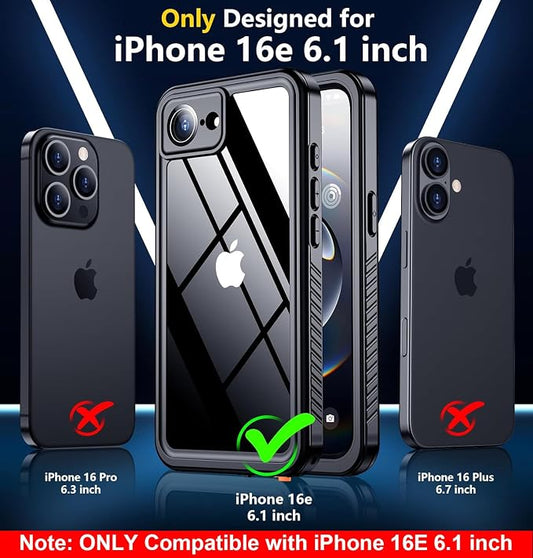 SPIDERCASE for iPhone 16e Case Waterproof, Built-in Screen & Camera Lens - Image 2