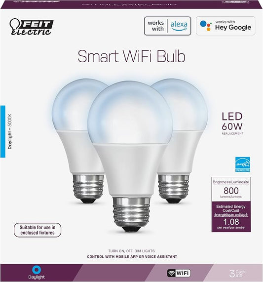 Feit Electric OM60/950CA/AG/3 60 Watt Equivalent WiFi Dimmable, No Hub Required - Image 2