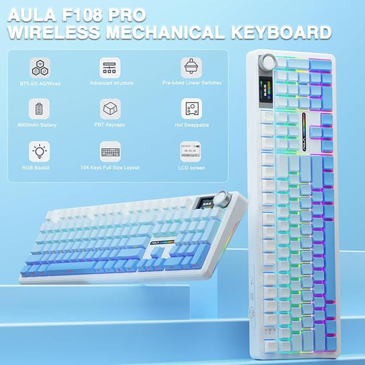 AULA F108 PRO - Wireless Mechanical Keyboard - Image 2