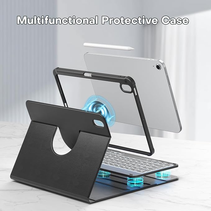 YBING for iPad A16 Case with Keyboard 11th &10th Generation, 360 Rotation - Image 7