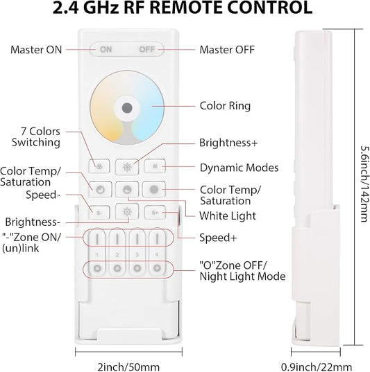 4-Zone 2.4G Wireless RF Remote Control, 99ft 360 Control, 4 Channel Group - Image 2