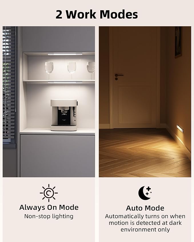 EZVALO 6-Pack Under Cabinet Lighting, Wireless Closet Lights, 50 LED - Image 9