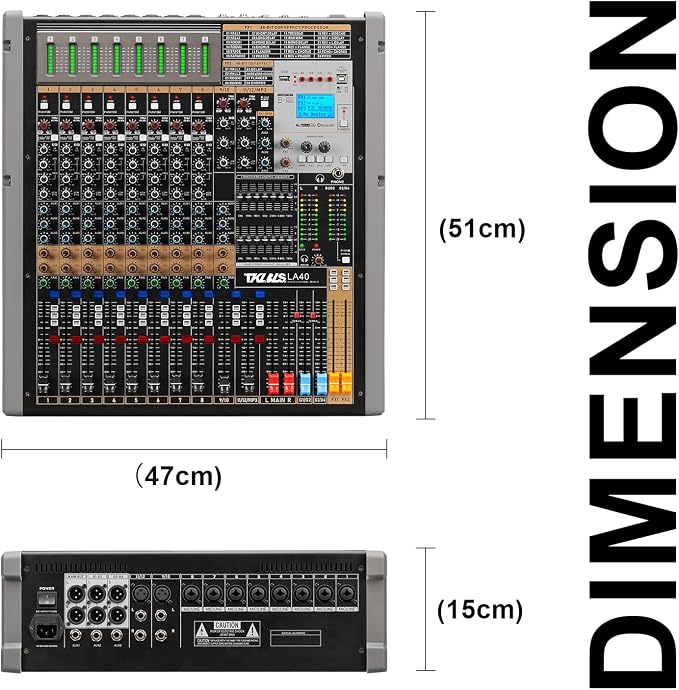 Professional Audio Mixer, 12 Channel Sound Board Mixing Console, Dual DSP - Image 9
