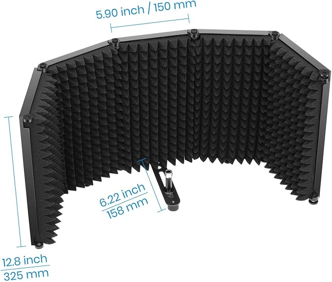 Moukey Microphone Insulation Sound Insulation Sound Shield Isolation, 5 Sides - Image 9