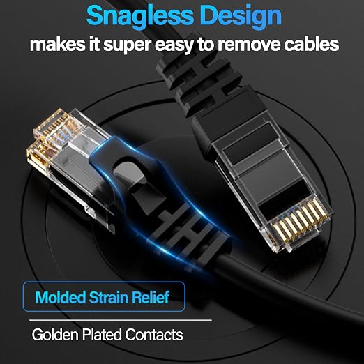 Cat6 Ethernet Cable 10Gbps 14 ft, UTP Ethernet Cable Cat 6, Flexible Bare - Image 7