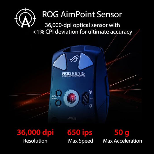 ASUS ROG Keris Wireless Aimpoint Gaming Mouse – Right-Handed Ergonomic - Image 2