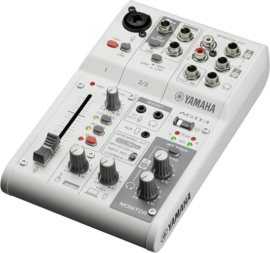 Yamaha AG03MK2 White 6-Channel Live Streaming Loopback Mixer/USB Interface - Image 2