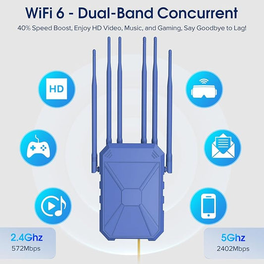 AX3000 WiFi Extender Signal Booster Outdoor WiFi 6 Extender, Long Range Outdoor - Image 2