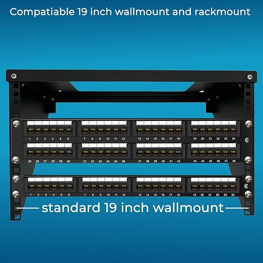 Rapink Patch Panel 48 Port Cat6 10G Support, Network Patch Panel UTP 19-Inch - Image 7