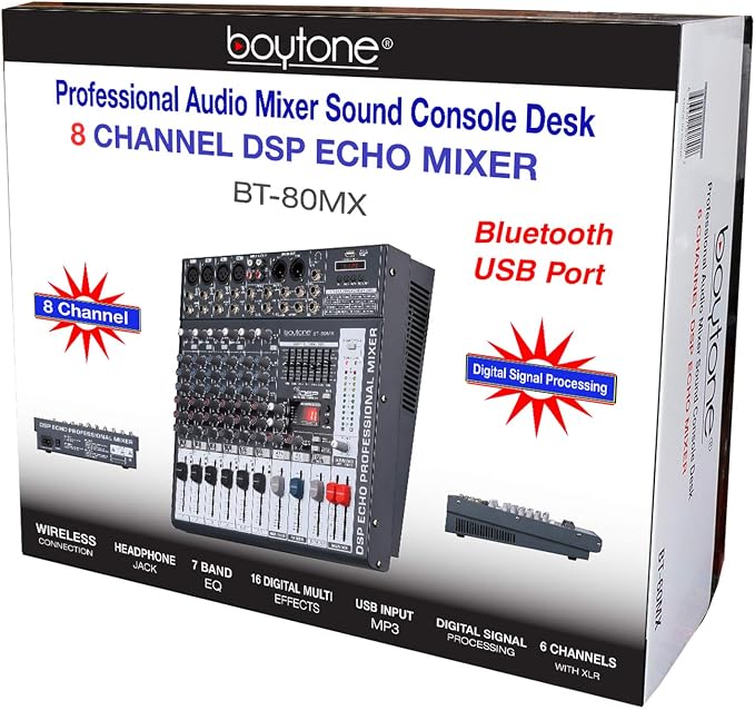 Boytone Dj Mixers 8 Channel Audio Mixer Sound Board - Image 7
