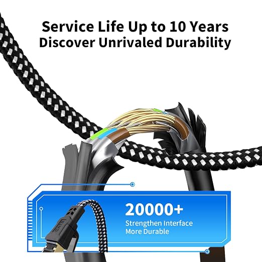 Cat 8 Ethernet Cable 40 FT, High-Speed Braided Internet Cable Network Cord - Image 2