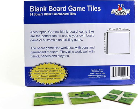 Apostrophe Games Square Board Game Tiles – 84Pcs Large Game Board Pieces Blank - Image 2