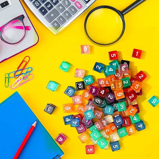 Poen 100 Pcs 16mm Dice Set Bulk, 6 Sided Standard Colored Dices - Image 2