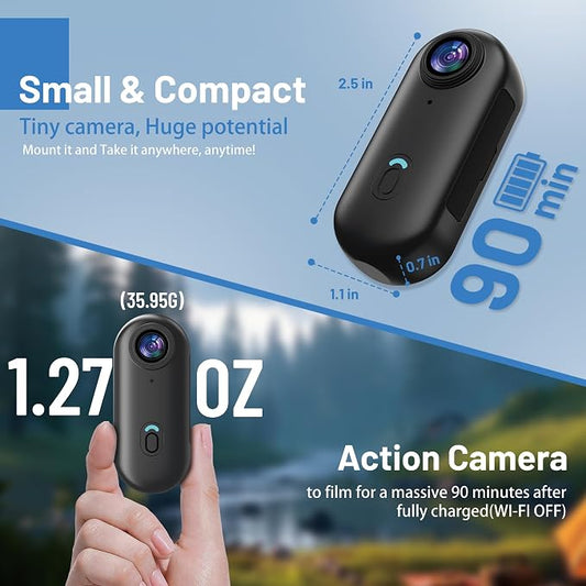 Intepoll Upgraded Image Stabilization 4K 64GB Mini Body Camera, POV PRO Action - Image 2