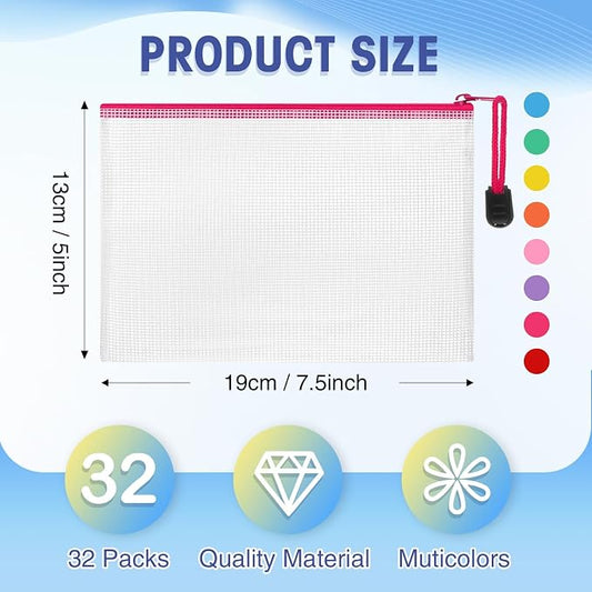 Jetec 32 Pcs Mesh Zipper Bags Toy Storage Bikini Organizer Bag Bolsas Para - Image 2