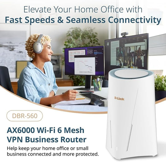 D-Link DBR-560 AX6000 Wi-Fi 6 SOHO VPN Router 1 x USB Type-C Port 1 x 2.5Gb WAN - Image 2