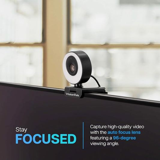 VisionTek VTWC40 Premium Autofocus Full HD 1080P 60FPS Webcam, Chromebook - Image 2