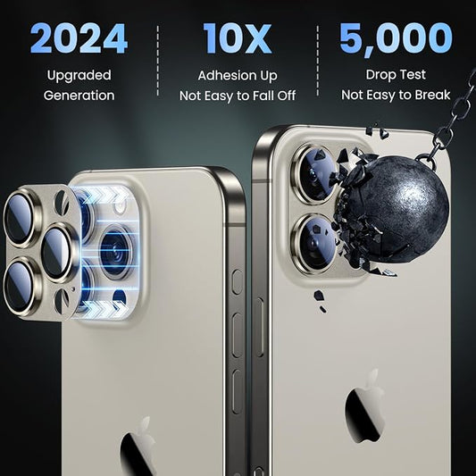 Uyiton Compatible with iPhone 16 Pro/iPhone 16 Pro Max Camera Lens Protector - Image 2