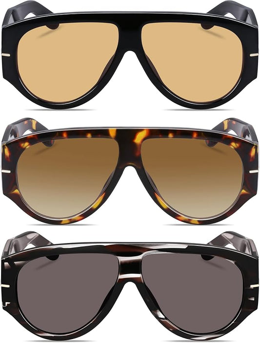 Oversized Retro Aviator Sunglasses - Image 2
