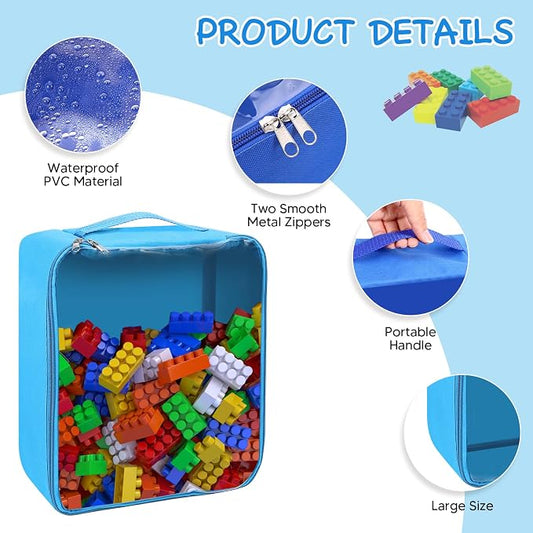 8 Packs Toy Storage Bags with Zipper, Reusable Toy Storage Organizer with - Image 2