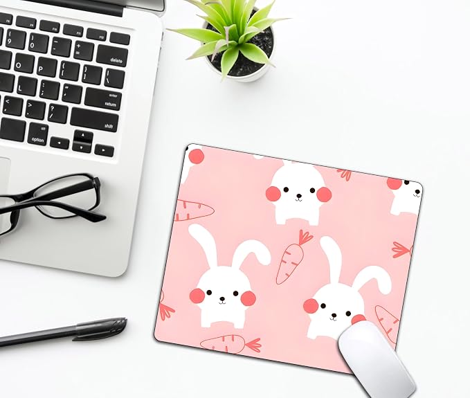 Pink Kawaii Rabbit Mouse Pads for Desk, Portable Wireless Computer Mouse pad - Image 6
