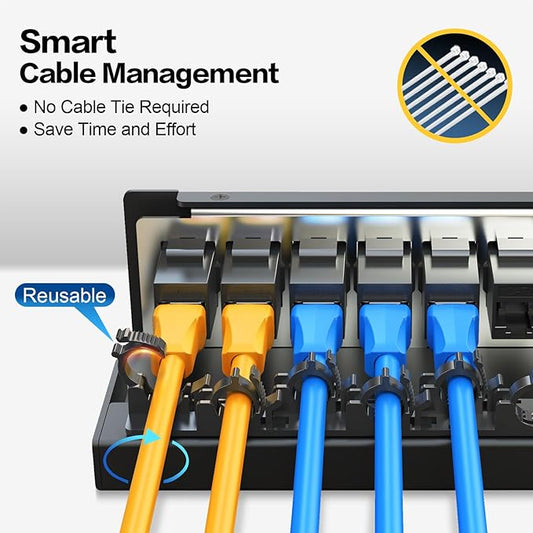 Patch Panel 12 Port with 12pcs Cat6 Keystone Jack【EC Listed】 Unshielded No Rust - Image 2