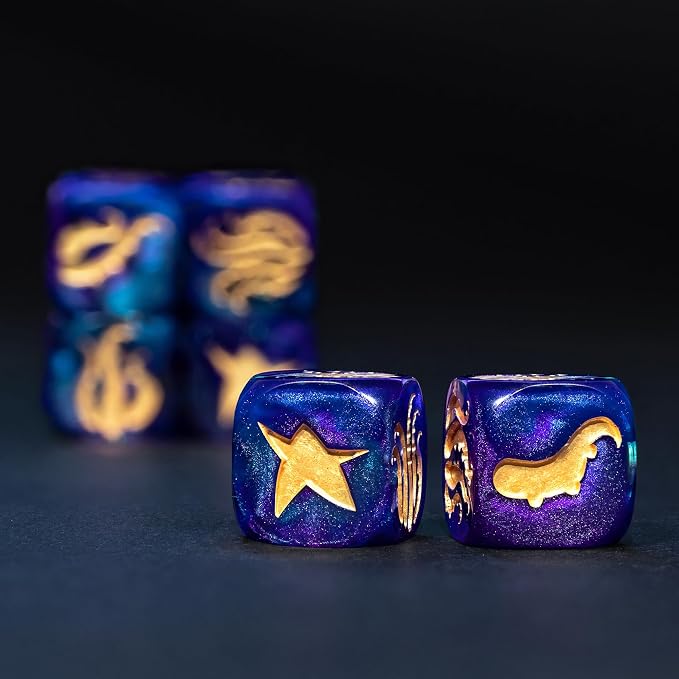 Cthulhu Tentacle Dice Set – 10 x D6 Eldritch Horror Dice | Golden Elder Sign | - Image 6