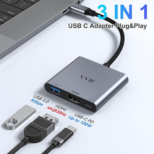 USB C to HDMI Adapter, Type C to Adapter Multiport USB-C Hub Digital AV - Image 2