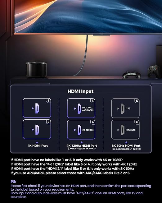 Silkland HDMI eARC/ARC Cable 3.3FT, 8K Certified Ultra High Speed HDMI 2.1 - Image 2