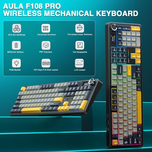 AULA F108 PRO - Wireless Mechanical Keyboard - Image 2