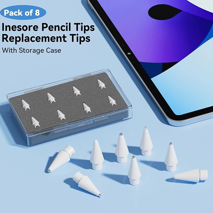 Inesore 8 Pack for Apple Pencil Tips Replacement Accessories, Compatible - Image 6