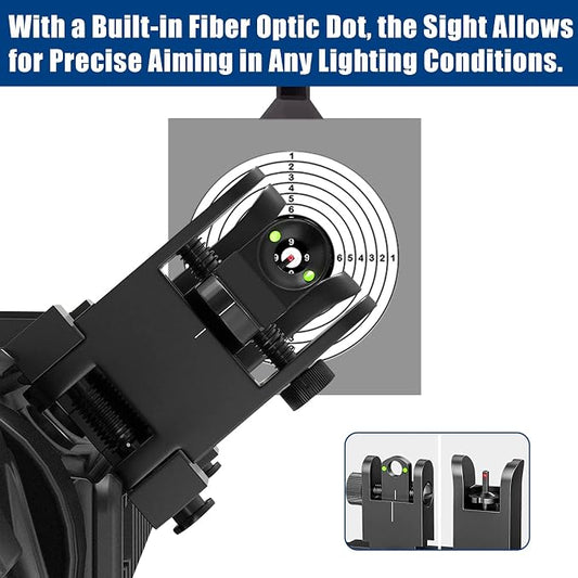 UUQ 45 Degree Offset Fiber Optic Iron Sights, Flip Up Front Rear Sites - Image 2