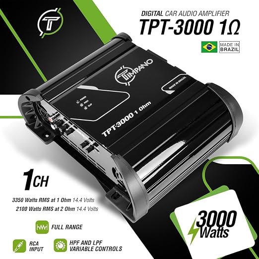Timpano TPT-3000 1 Ohm Compact Amplifier 3000 Watts, 1 Channel, Full Range Amp - Image 2