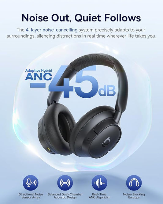 Baseus Bass BH1 NC Adaptive Active Noise Cancelling Headphones, Real-Time - Image 2